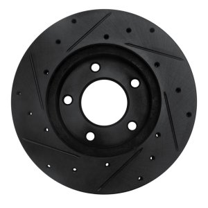 Mazda 626 Brake Rotor (1) - Front Right - R1 Concepts - Drilled & Slotted - Black - `92-`03